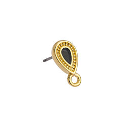 Earring drop with grains & 1 ring titanium pin 6,9x12,9mm