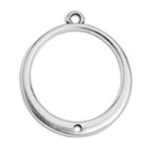 Circle Component with Ring and Hole - Size 21.4x24.3mm