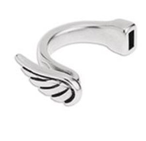 Angel wing half ring for 2x4mm - Size 16.75x27.4mm - Hole 4x2mm