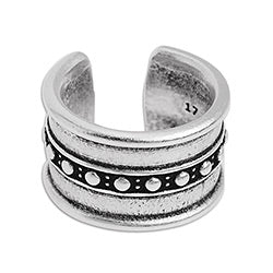 Ring flat with grains 17mm - Size 21.6x14.8mm