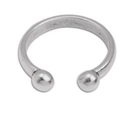 Bar ring with grains 17mm - Size 20x4.8mm