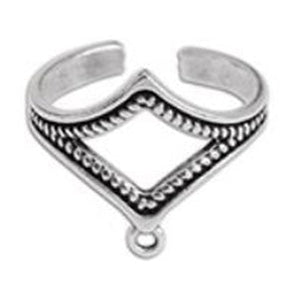 Rhombus ring with grains 17mm and 1 ring - Size 20.7x18mm