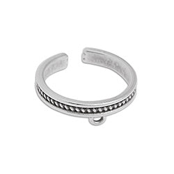 Bar ring with grains 17mm and 1 ring - Size 20.4x5.7mm