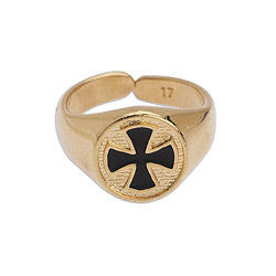 Ring 17mm with gothic cross - Size 20.5x12.77mm