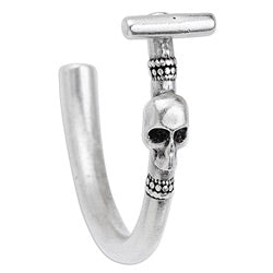 Half bracelet skull with grains and bar for 4mm - Size 52x14.6mm - Hole 4mm