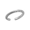 Bar ring with wavy pattern 17mm - Size 23x22mm