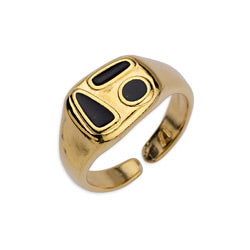 Ring signet with shapes 17mm - Size 20.6x10mm