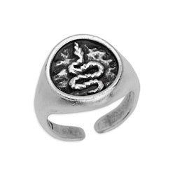 Ring with stamp snake 17mm - Size 21.3x20.8mm