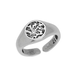 Ring with stamp floral 17mm - Size 21x21mm