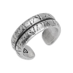 Double bar ring with scratches 20mm - Size 25x8.8mm