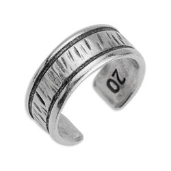 Flat bar ring with scratches 20mm - 23,7x9,8mm