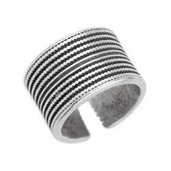 Ethnic ring with twisted rope pattern 17mm - Size 21x21mm