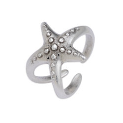 Ring starfish textured 17mm - Size 20x21mm