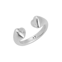 Ring plain 17mm with ending hearts - Size 22.3x23.3mm