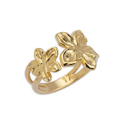 Ring double flowers 17mm - Size 20x14.3mm