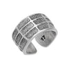 Ring 17mm with squares textured pattern - Size 21.4x11.7mm