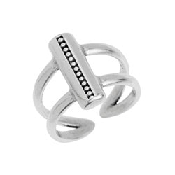 Ring with vertical bar with grains 17mm - 17,8x21,7mm