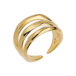 Ring with 3 organic lines 17mm - 14,7x20,2mm