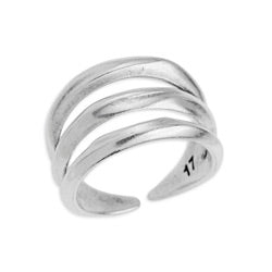 Ring with 3 organic lines 17mm - 14,7x20,2mm