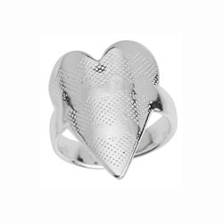 Ring 17mm with elegant ethnic heart - 24,2x20mm