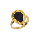 Ring 17mm drop shaped with grains - 20,9x16,9mm