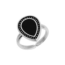 Ring 17mm drop shaped with grains - 20,9x16,9mm