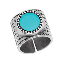 Ethnic ring 17mm with setting for cabochon 10mm - 22,3x15,4mm
