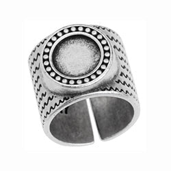 Ethnic ring 17mm with setting for cabochon 10mm - 22,3x15,4mm