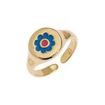 Ring with daisy 17mm - 11,2x21,2mm