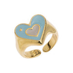 Heart ring with internal heart 17mm - 21,9x14,9mm