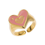 Heart ring with internal heart 17mm - 21,9x14,9mm