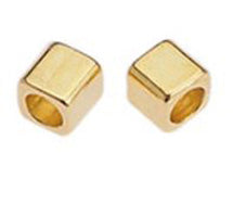 Brass cube bead 1.5mm H0.8mm - Size 1.5x1.5mm - Hole 0.8mm