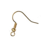 Earring fish-hook brass 19mm with ring - Size 19.5x18.5mm