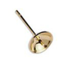 Earring stud brass for pearl 12mm - Size 8.1x8.1mm