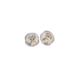 Silicone earring back with brass cone . - Size 5.5x5.5mm