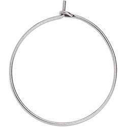 Brass earring thin hoop 0.8x30mm - Size 30x30mm
