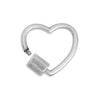 Brass clasp heart shape padlock - Size 20x18.1mm