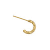 Brass earring hoop 3/4 twisted 10mm with inox pin - Size 1.9x10mm