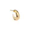 Brass earring hoop 3/4 bold 12mm with inox pin - Size 4.6x12.8mm