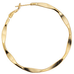 Brass earring hoop 50mm with clip inox pin - Size 2x50mm