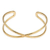 Brass hammered x-shape bracelet - Size 63.2x18.3mm