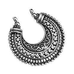 Brass ethnic 28mm with 2 eyes pendant - Size 26.7x27.8mm - Hole 1.3mm